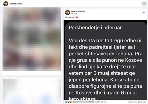 Galeria tregon zinxhirin e postimeve të Berat Buzhalës [të postuara ndërmjet orës 13:30/h dhe 15:30/h të Shtunën më 3 Janar, 2026] ku ai pretendon se ‘i kanë ardhur qindra mesazhe’ dhe publikon shembuj të supozuar si dëshmi nga qytetarë. Në këto pamje shihen edhe mesazhet e postuara si të ardhura nga publiku, të vendosura si mbështetje narrative për pretendimet e tij.