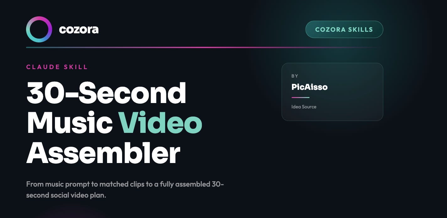 The 30-Second Music Video Assembler Skill