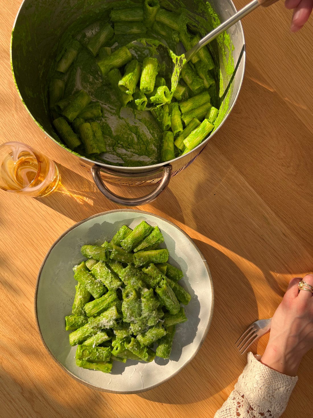 Bright Spring Green Pasta