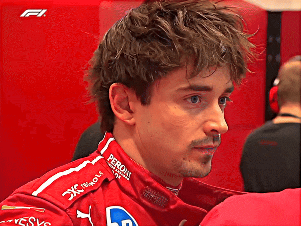 gif of charles leclerc shruging with no thoughts in his head