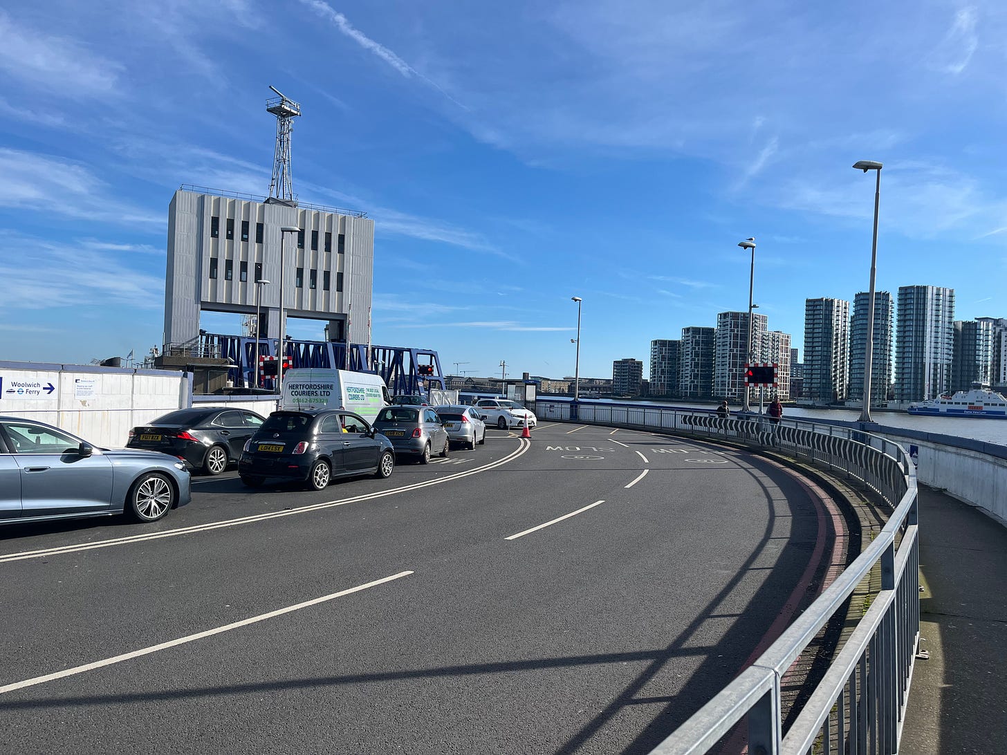 Photo showing North Woolwich ferry pier.