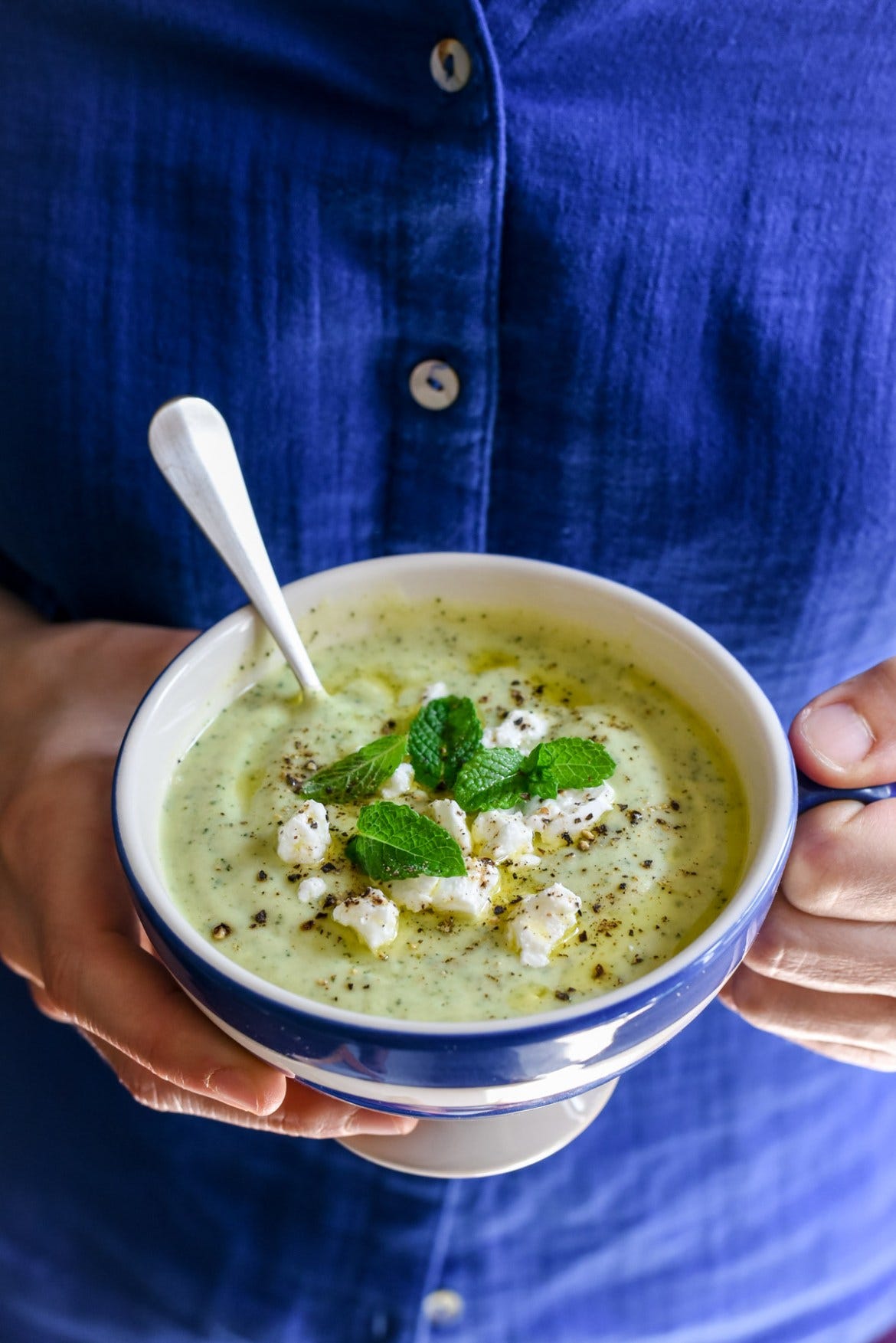 Chilled Zucchini Mint Soup
