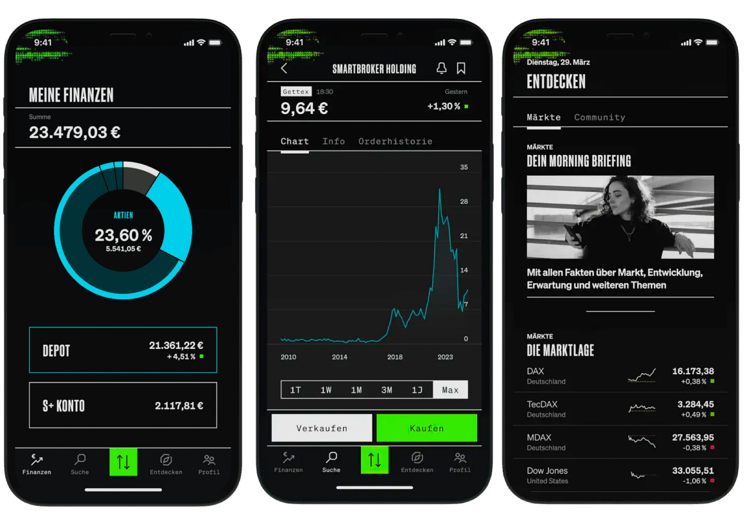 Screens of the Smatbroker+ App