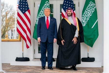 Donald Trump and Mohammed bin Salman during a ceremony on the South Lawn of the White House in Washington in November 2025.