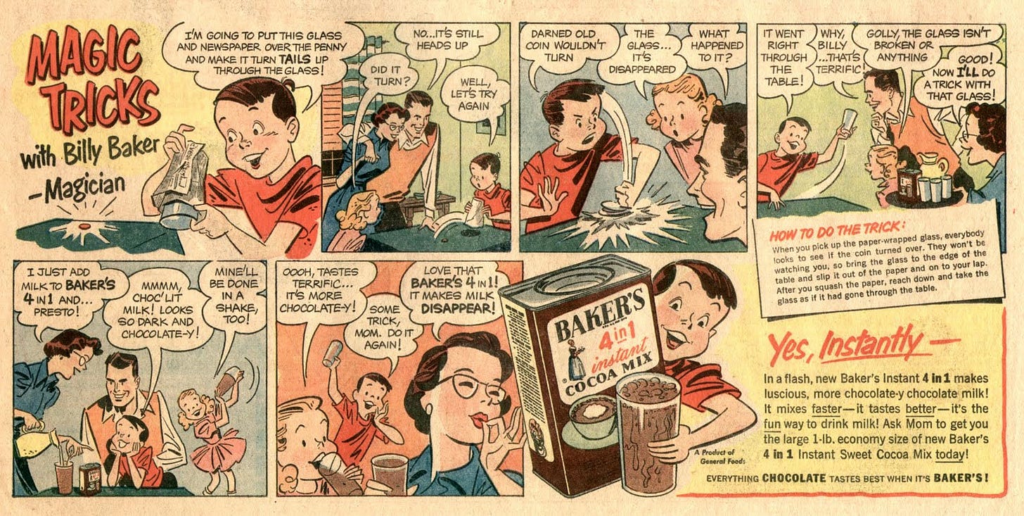 Tommy Cooper comic book magic kit ads Tommy Cooper comic book magic kit ads