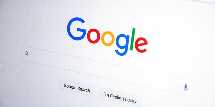 The Google search interface