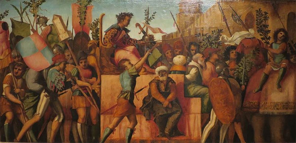 The Triumph of Caesar by Jacopo Palma il Vecchio. (c. 1510) Lowe Art Museum. (Public Domain) The Triumph of Caesar by Jacopo Palma il Vecchio. (c. 1510) Lowe Art Museum. (Public Domain)