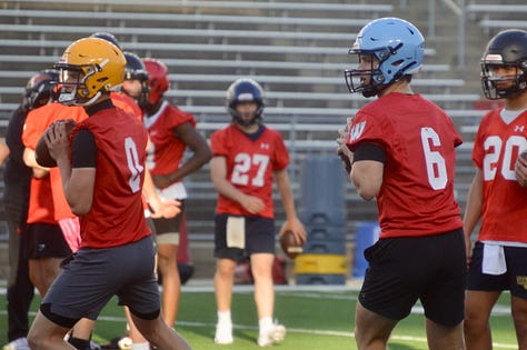 Images from Wisconsin football's first skills position camp on Wednesday, June 3, 2026, inside Camp Randall Stadium