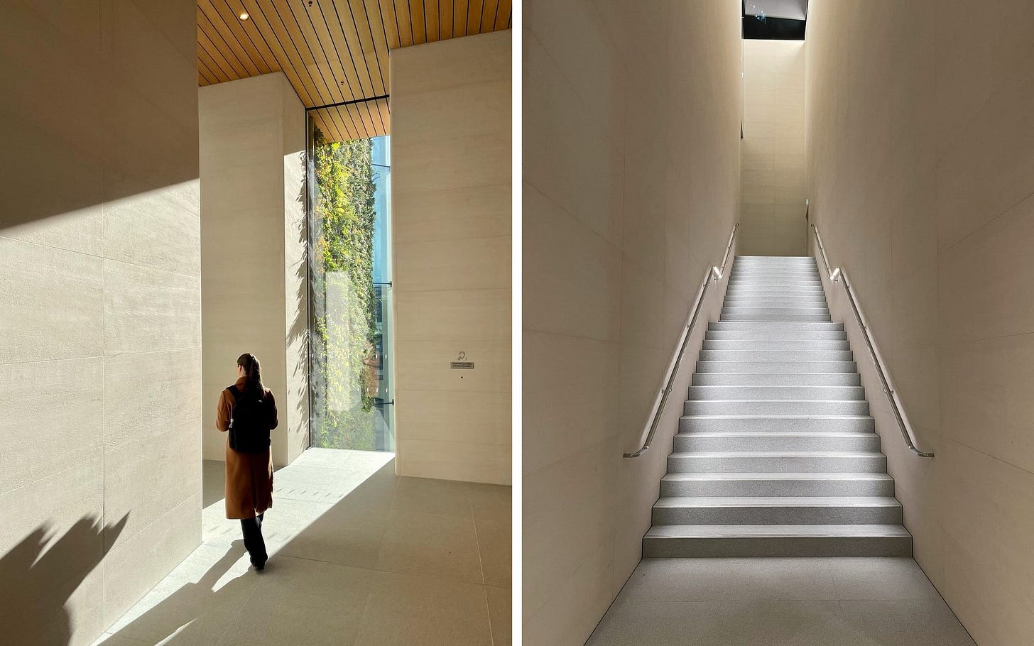 The staircase and windows at Apple Pacific Centre.
