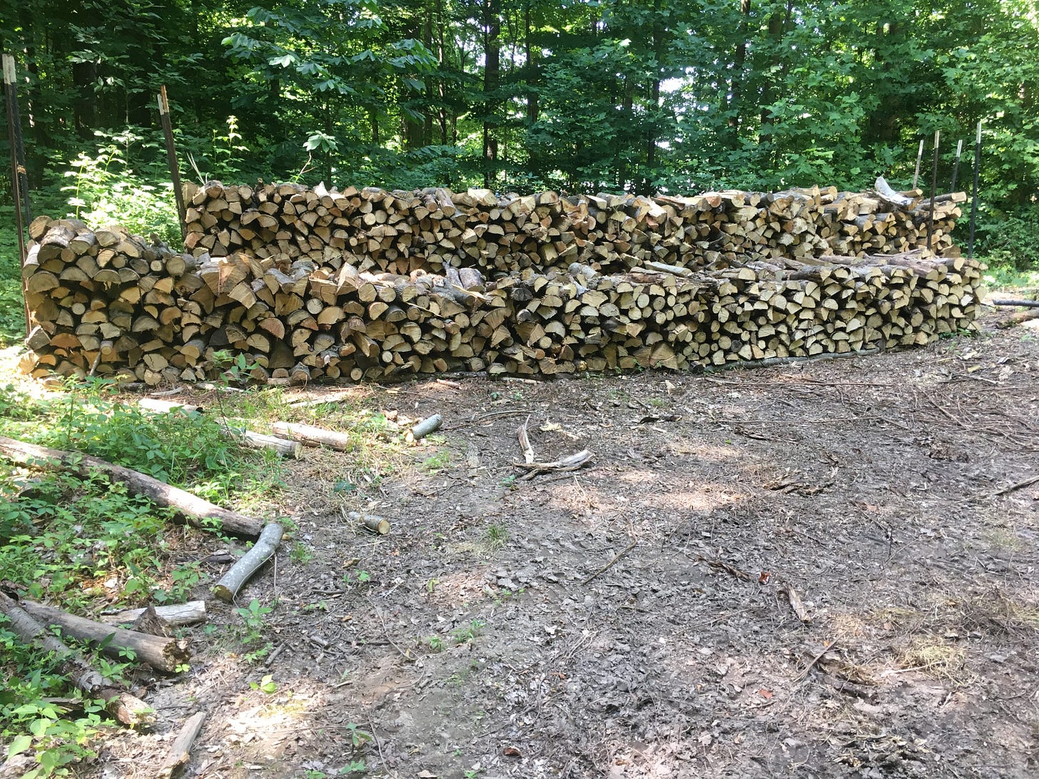 3 cords stacked firewood