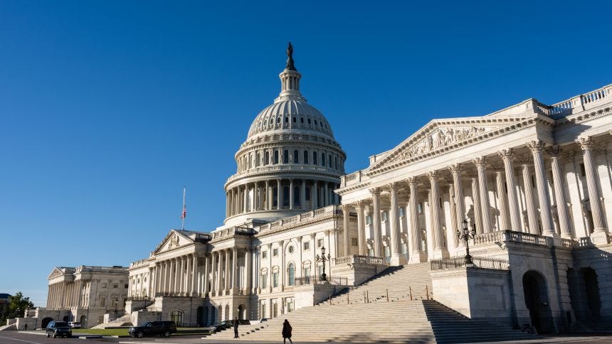 WASHINGTON, DC - NOVEMBER 6: The U.S. Capitol on November 6, 2025 in Washington, DC. The government shutdown enters its 37th day, the longest in U.S. history. (Photo by Eric Lee/Getty Images) WASHINGTON, DC - NOVEMBER 6: The U.S. Capitol on November 6, 2025 in Washington, DC. The government shutdown enters its 37th day, the longest in U.S. history. (Photo by Eric Lee/Getty Images)