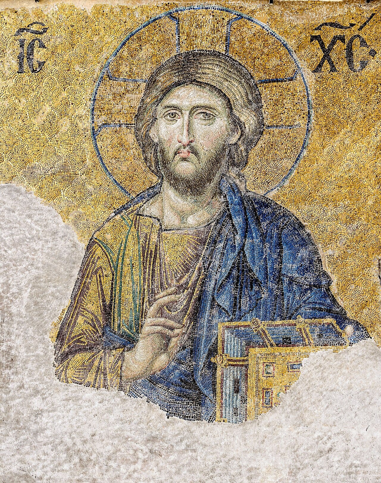 Where the map begins: the Deesis mosaic, Hagia Sophia, Istanbul, 13th century.