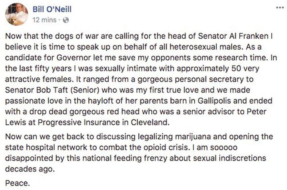 Ohio Supreme Court Judge Bill O'Neill brags of sex conquests - BBC News