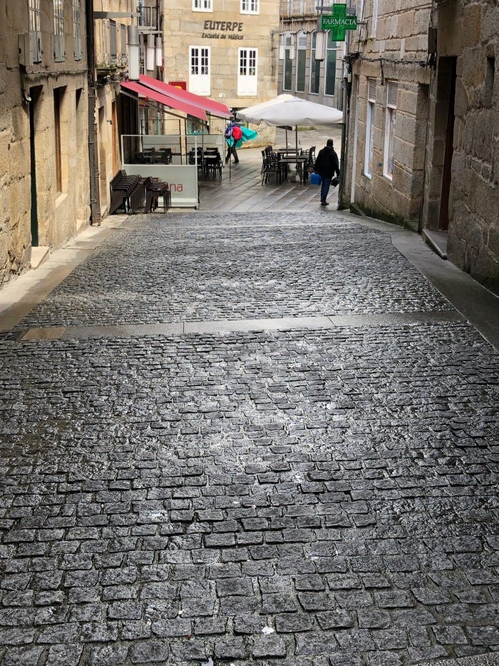 gray brick path gray brick path
