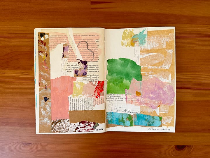 Mixed media art, collage art, sketchbook art