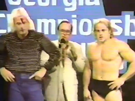 Kevin Sullivan, Ray Candy, Ole Anderson, Tony Atlas, The Freebirds, Bob and Brad Armstrong, Michael Hayes and Austin Idol, Austin Idol and Kevin Sullivan, Harley Race