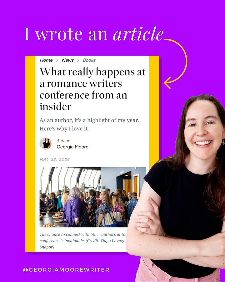 Purple tile with screenshots of a news article.