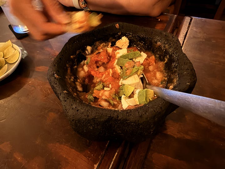 Food and drinks at La Finca Acapulco