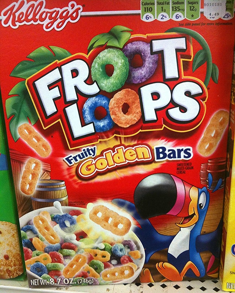 Froot Loops with "Fruity Golden Bars" Breakfast Cereal Pic… | Flickr