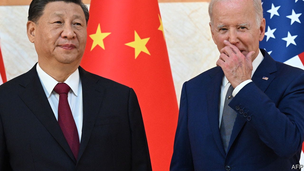 US President Joe Biden (R) and China's President Xi Jinping (L) meet on the sidelines of the G20 Summit in Nusa Dua on the Indonesian resort island of Bali on November 14, 2022. (Photo by SAUL LOEB / AFP) US President Joe Biden (R) and China's President Xi Jinping (L) meet on the sidelines of the G20 Summit in Nusa Dua on the Indonesian resort island of Bali on November 14, 2022. (Photo by SAUL LOEB / AFP)
