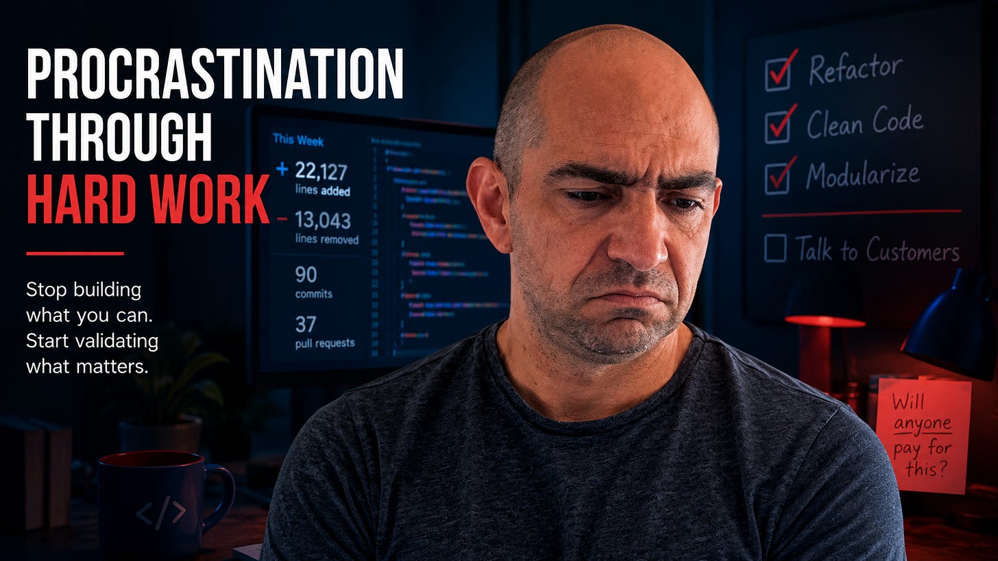 Procrastination through hard work: a week of refactoring with the customer question left unchecked