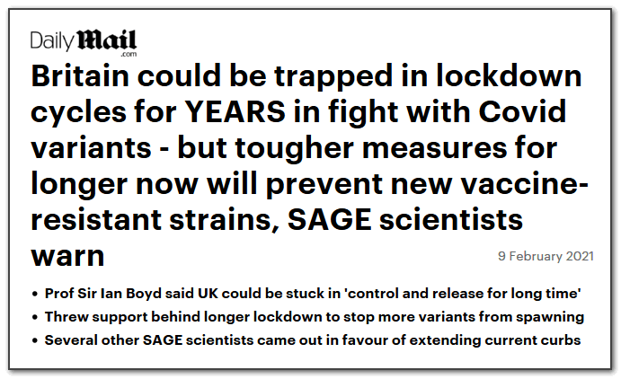 britain could be trapped in lockdown for years daily mail