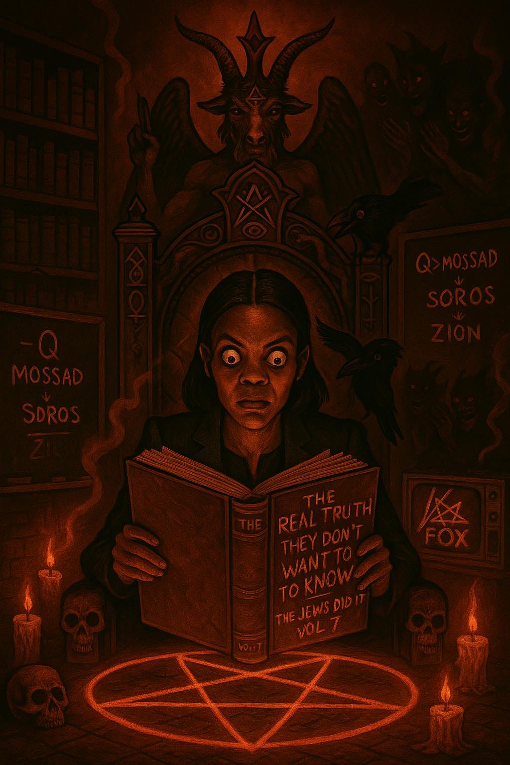 May be a doodle of text that says 'RE REAL TRUTH THEYDON'T TOKNOW WANTTO THEJEWSDID VOL7' May be a doodle of text that says 'RE REAL TRUTH THEYDON'T TOKNOW WANTTO THEJEWSDID VOL7'