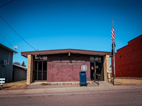 Various photos of the essential elements of small town life