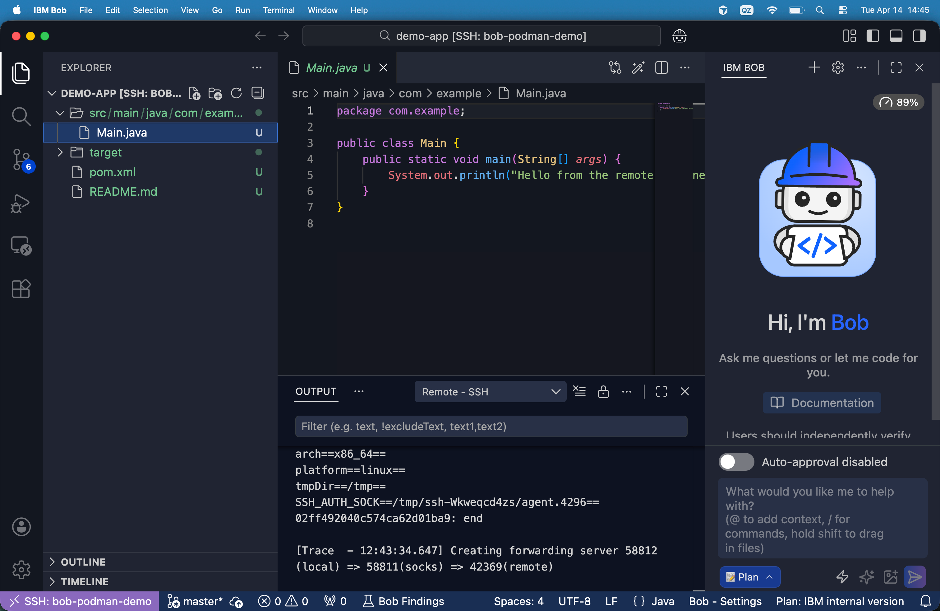 Run IBM Bob on Remote Linux from macOS with Podman