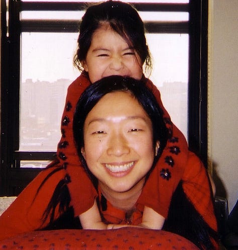 picture of my daughter circa 1999, then on my back circa 2004, then 2011