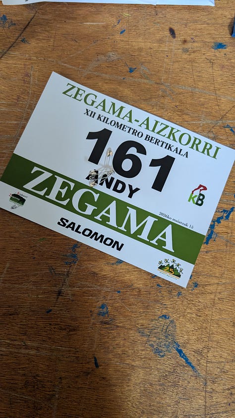 Collecting my bib for Zegama VK