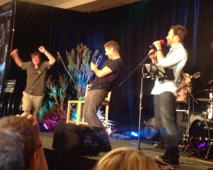 Brad Creasser shows J2 how it's done and Jensen cracks up