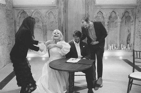 A wedding in a crypt