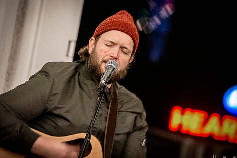 Jay Burnam live on the patio at Collective Coffee