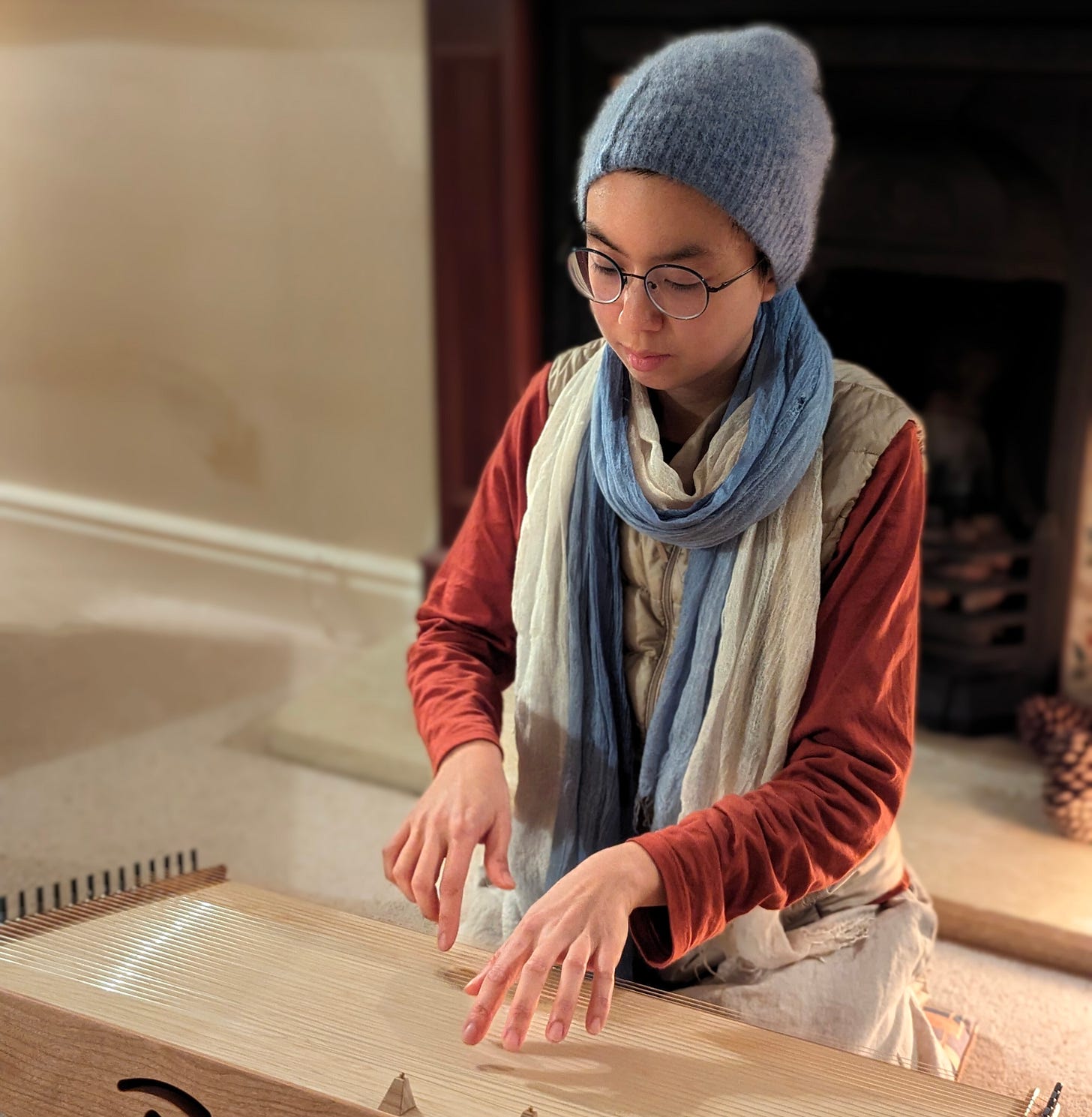 Martha Cheng playing monochord