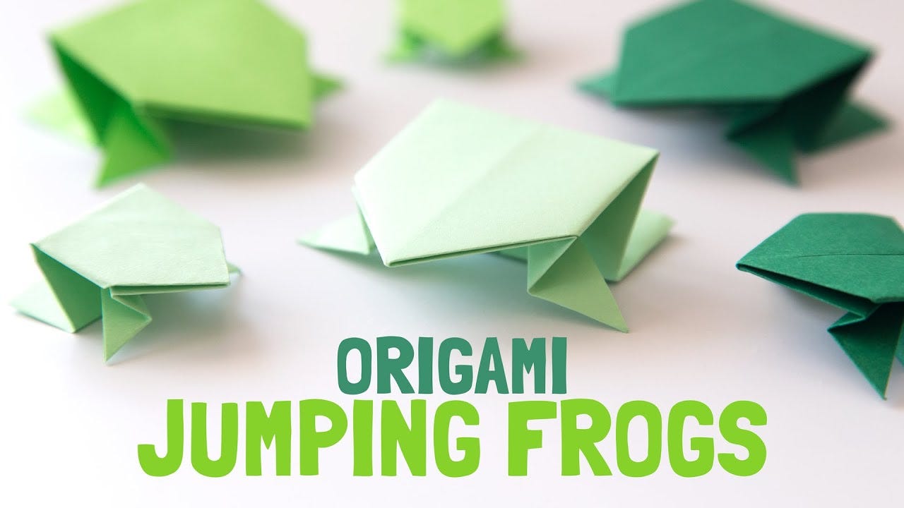 How to Fold an Easy Origami Jumping Frog - The Printables Fairy