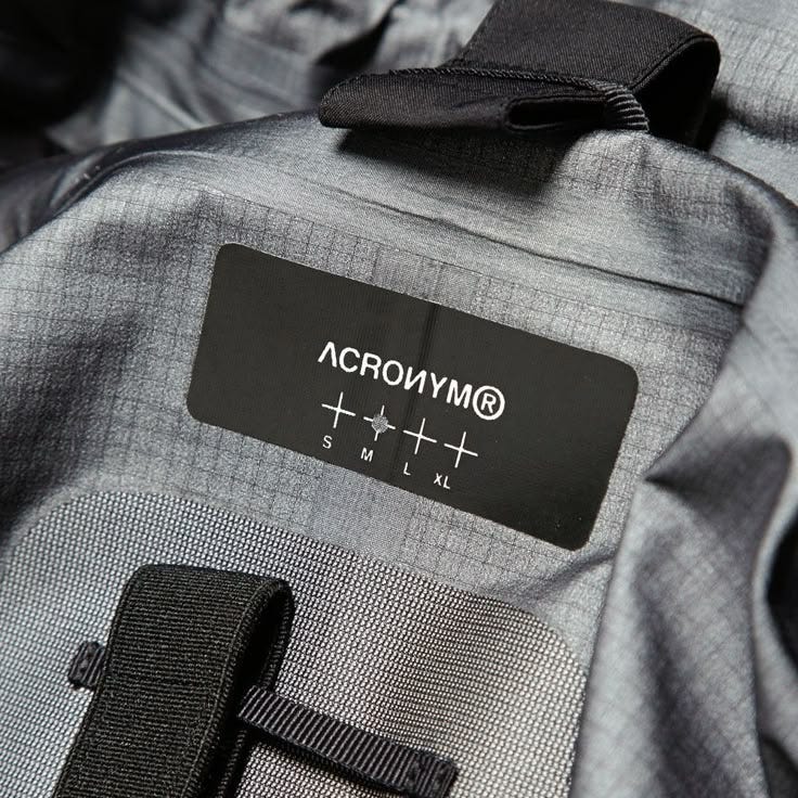 This may contain: a close up view of the label on a backpack