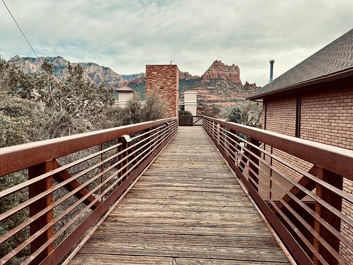 mountains, street, rocks, cars, people, walkway
