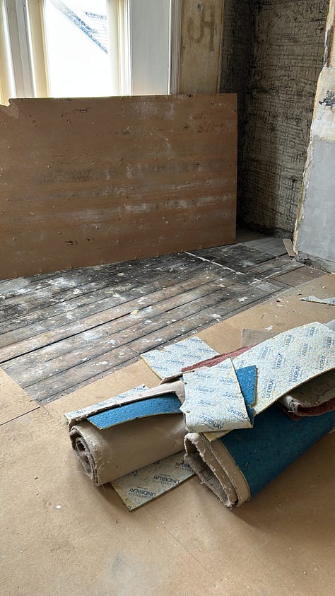 The start of renovations in the bedroom