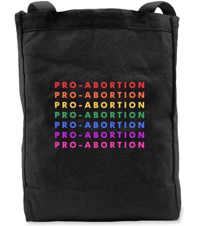Pro-Abortion Tote Bag, a Black Premium Tote Bag