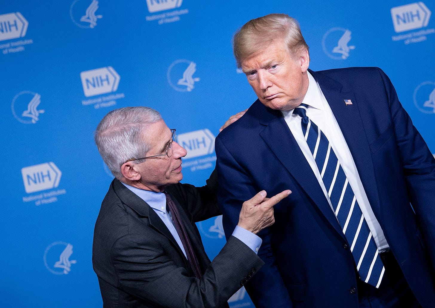 US President Donald Trump speaks with Anthony Fauci. US President Donald Trump speaks with Anthony Fauci.