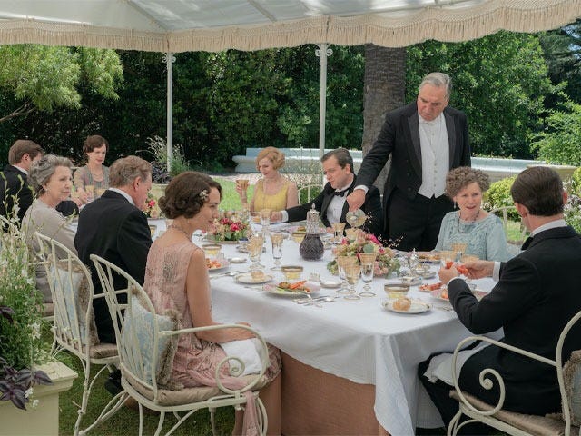 A garden party in the TV show Downton Abbey.