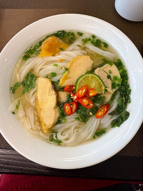 A collage of pho bowls eaten in Vietnam in January 2026.