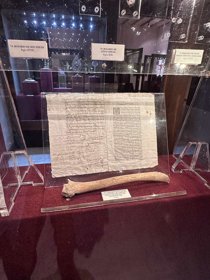 Various masterpieces and religious relics collected by the nuns over the centuries. 