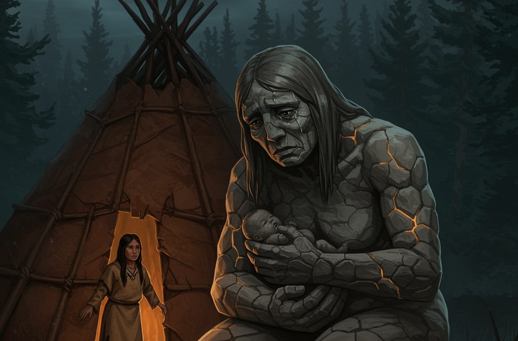 The Stone Giantess: A Compassionate Iroquois Legend of Refuge, Betrayal, and Victory Over Evil