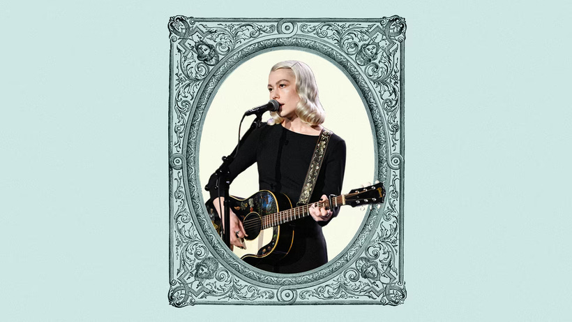 An image of Phoeve Bridgers inside of a frame from The Atlantic's essay on her new album. An image of Phoeve Bridgers inside of a frame from The Atlantic's essay on her new album.