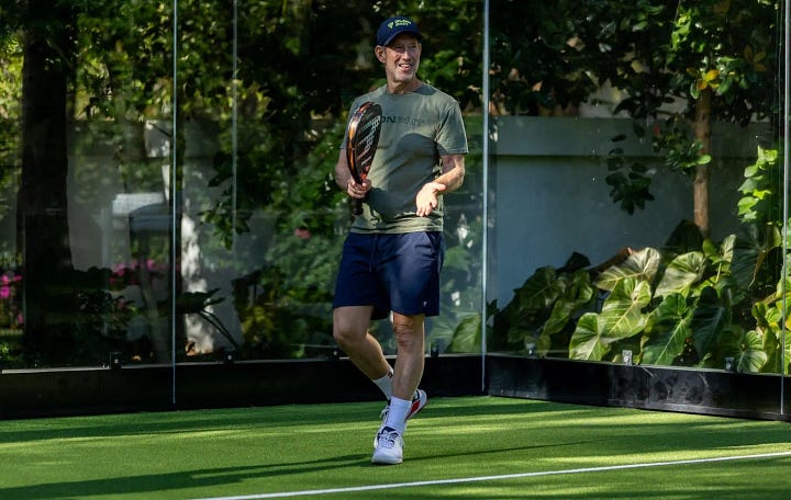 Rene Lewicki and Scott London playing padel