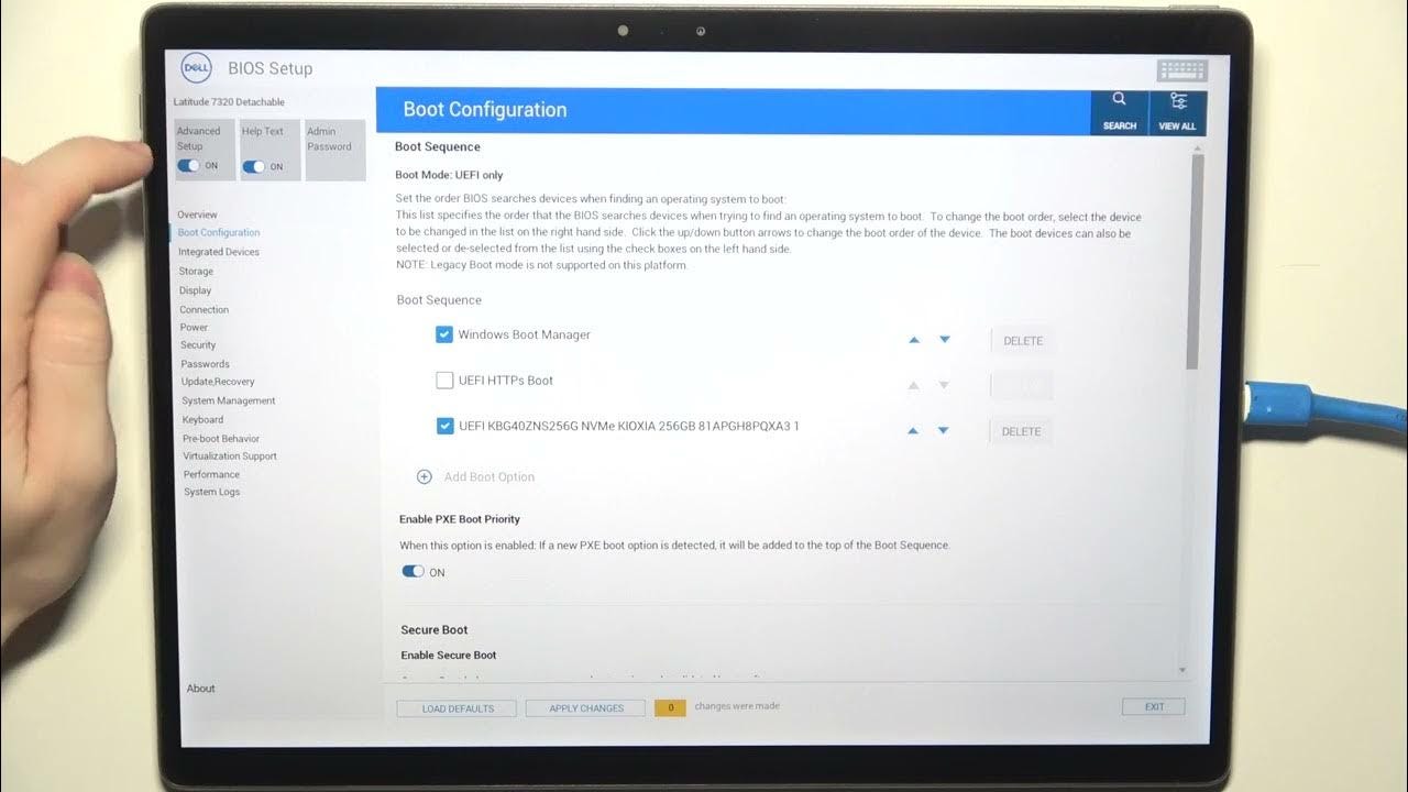 How to Enable or Disable Secure Boot on DELL 7320 Detachable