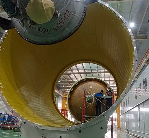 First and second-stage hardware for Zhihang-1 with a YF-102V engine installed at Zenk Space's manufacturing facility.