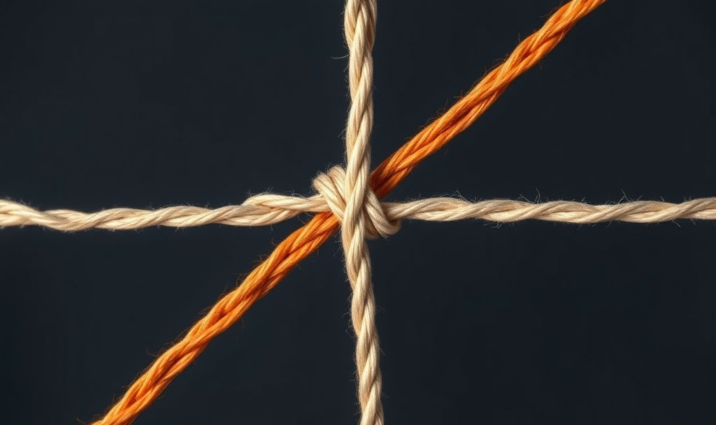 A visual of separate threads or strands weaving together into something stronger. 